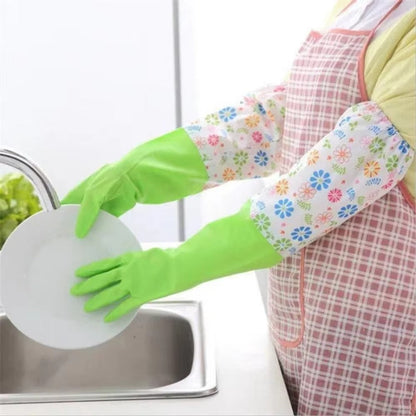 Long Waterproof Rubber Cleaning Gloves